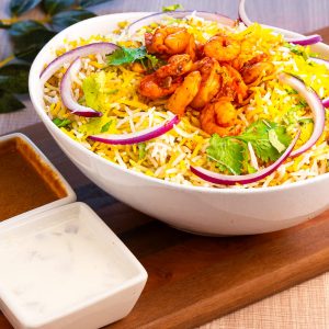 Hyderabadi Shrimp Biryani
